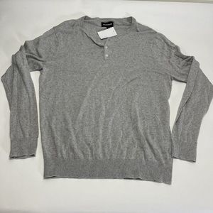 Bonobos Gray Long Sleeve Top Lightweight Slim Fit Womens Size L